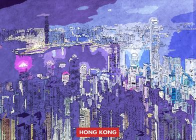 Hong Kong City Skyline