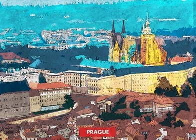 Prague City Skyline