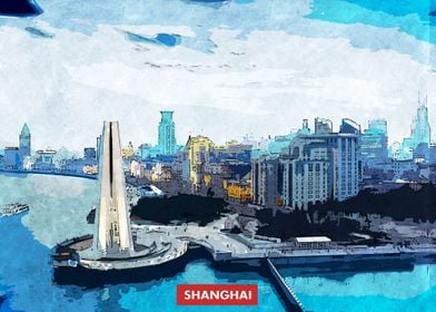 Shanghai City Skyline