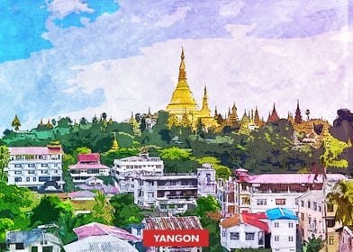 Yangon City Skyline