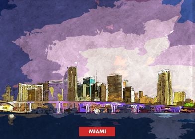 Miami City Skyline