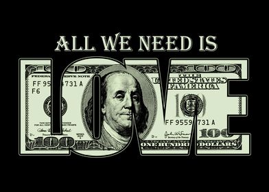 All we need is money love