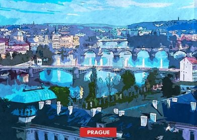 Prague City Skyline