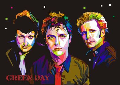 illustration of Green Day in WPAP 