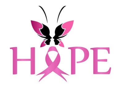 Pink ribbon with HOPE