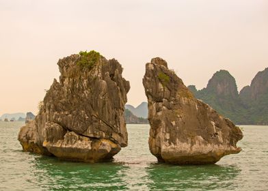 Rock formations in sea