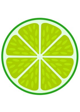 Green lime slice citrus