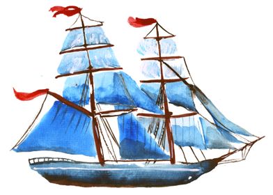 blue sailboat