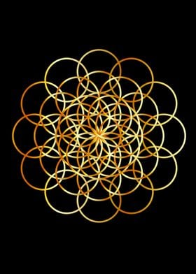 Flower of life gold