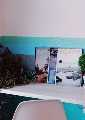 Magazines on table