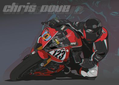 Racer racing motorcycle