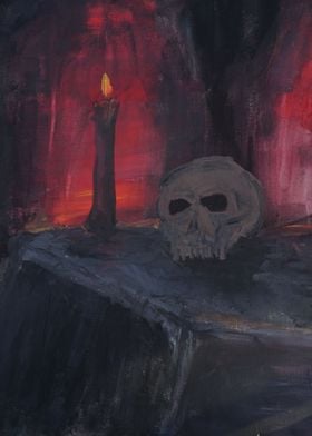 Skull and candle painting