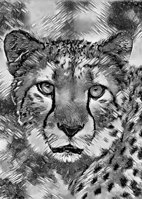 AnimalArtBW Cheetah 001