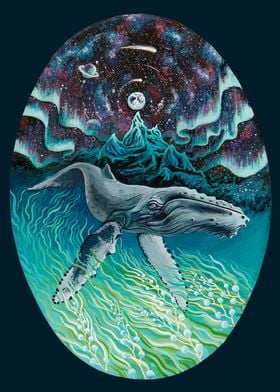 Ocean Whale Norther Lights