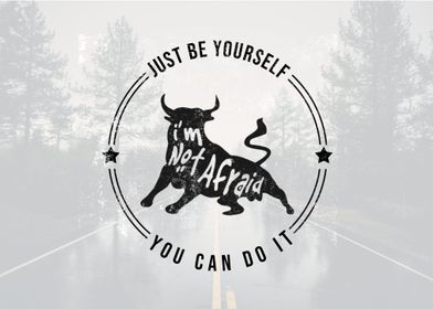 Hipster Bull Logo Quote