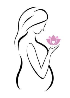 Pregnant mother with lotus