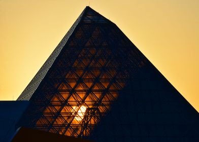 Sun and pyramid