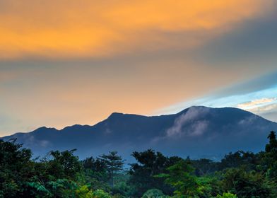 Sky and mountain in sunset