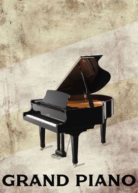 Vintage Grand Piano Poster