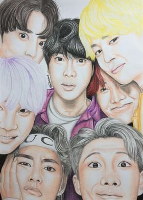BTS colored drawing' Poster by Anna | Displate