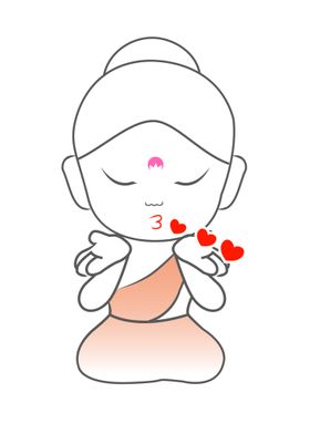 Little Buddha blowing kiss