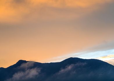 Sky and mountain in sunset