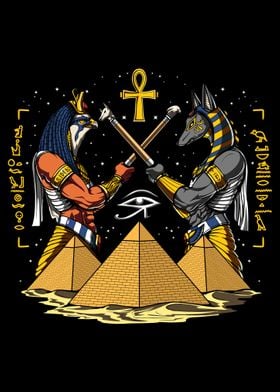 Egyptian Gods Anubis Horus