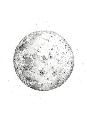 Pencil Drawing Moon