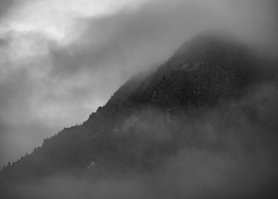 Dense Fog Covering a Mount