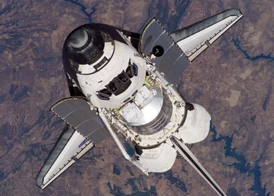 Space Shuttle Above Land