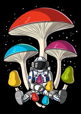 Trippy Mushrooms Astronaut