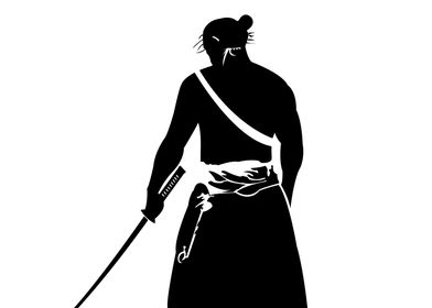 Samurai holding katana