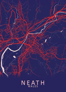 Neath Wales City Map