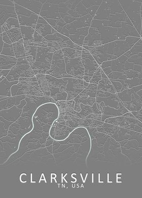 Clarksville TN USA Map