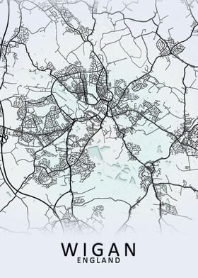 Wigan England City Map