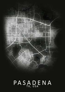 Pasadena TX USA City Map