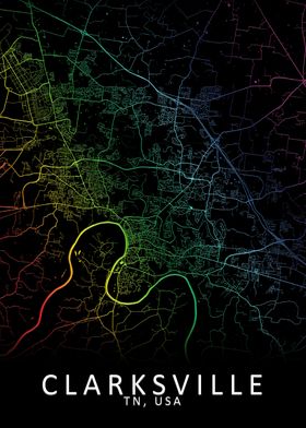 Clarksville TN USA Map