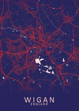 Wigan England City Map