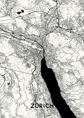 Zurich map white