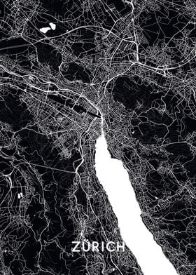 Zurich map black