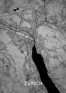 Zurich map BW