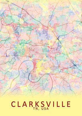 Clarksville TN USA Map