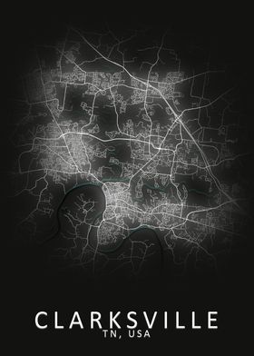 Clarksville TN USA Map