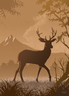 Silhouette Deer