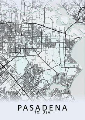 Pasadena TX USA City Map