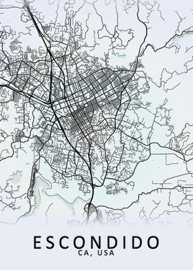 Escondido CA USA City Map