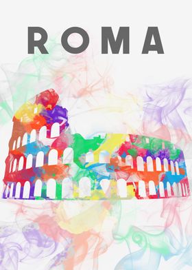 Colorful Coliseum of Roma