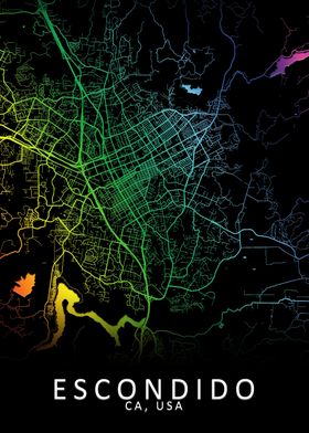 Escondido CA USA City Map