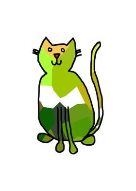 Green Patches Cat