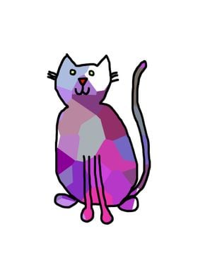 Purple Patches Cat